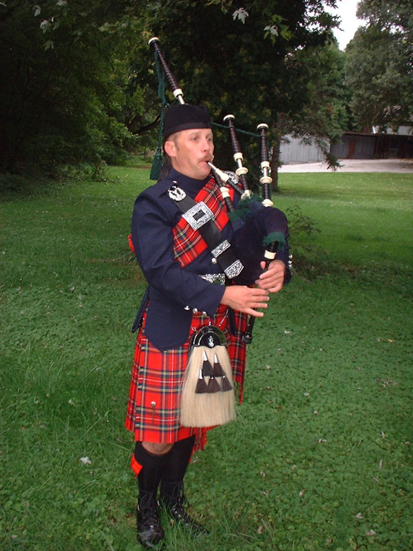 Baltimore Bagpiper Paul Cora playing lovely music on his Scottish bagpipes
